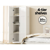 Artiss 2 Door Clothes Wardrobe Cupboard White