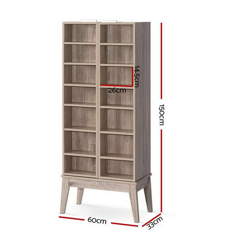 Artiss Bookshelf CD Storage Rack - BERG Oak