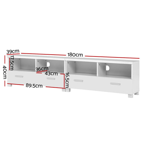 Artiss TV Cabinet Entertainment Unit 180cm White Eddie