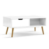 Artiss Coffee Table Storage Drawer White Larin