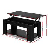 Artiss Coffee Table Lift-top Coffee Table Black