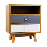 Artiss Bedside Table 2 Drawers with Shelf - BERTHA Oak