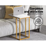 Artiss Coffee Table Side Table Marble Effect Emma