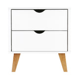 Artiss Bedside Table 2 Drawers - ANDERS White