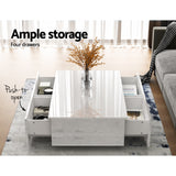 Artiss Coffee Table 4 Drawers White Trevi