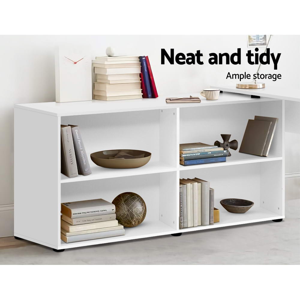 Artiss Computer Desk Bookshelf White 130CM