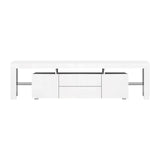 Artiss TV Cabinet Entertainment Unit Stand RGB LED Gloss Furniture 200cm White