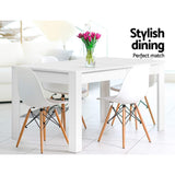 Artiss Dining Table Rectangular 4 Seater 120CM White Natu