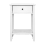 Artiss Bedside Table 1 Drawer with Shelf - BOWIE White