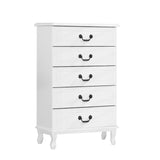 Artiss 5 Chest of Drawers - KUBI White