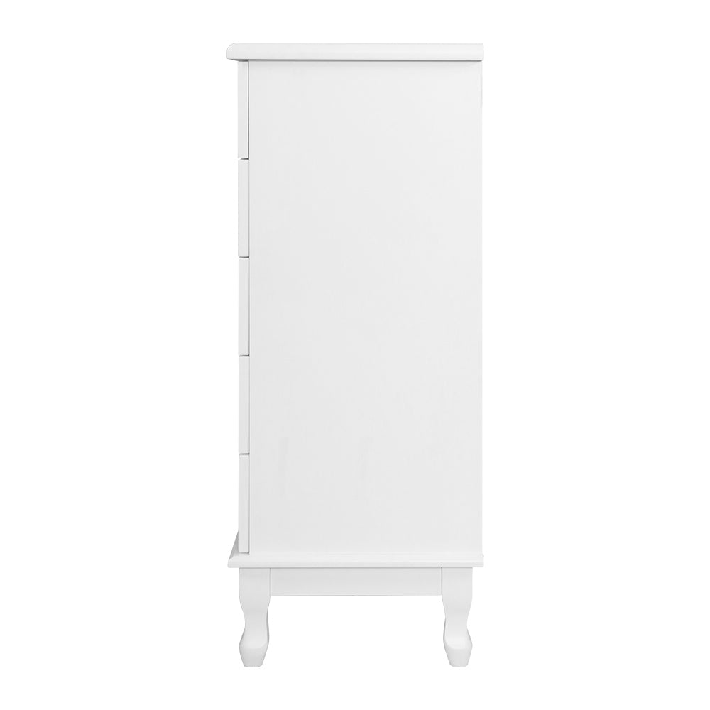 Artiss 5 Chest of Drawers - KUBI White