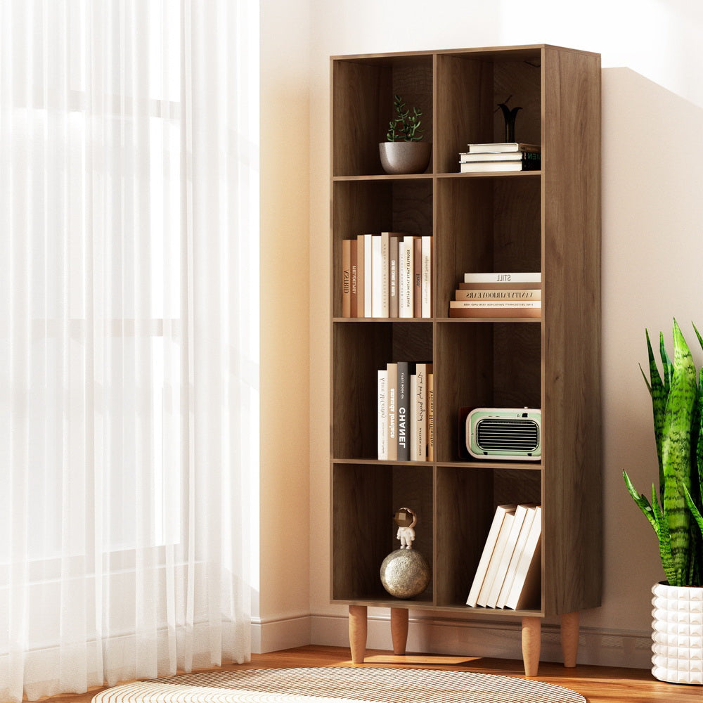 Artiss Bookshelf Bookcase 4 Tiers LEOR Walnut