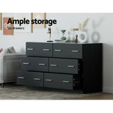 Artiss 6 Chest of Drawers - VEDA Black