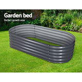 Greenfingers Garden Bed 160X80X42cm Oval Planter Box Raised Container Galvanised