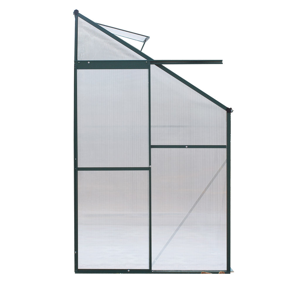 Greenfingers Greenhouse 2.52x1.27x2.13M Lean-to Aluminium Polycarbonate Green House Garden Shed