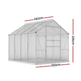 Greenfingers Aluminium Greenhouse Green House Polycarbonate Garden Shed 2.4x2.5M