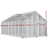 Greenfingers Greenhouse 4.2x2.5x1.95M Aluminium Polycarbonate Green House Garden Shed