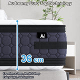 Audreamy Geneva Mattress 36cm Euro Top Cool Gel Foam 7-Zone Pocket Spring Dual-Sided Firmness Medium Soft/Firm (Queen)