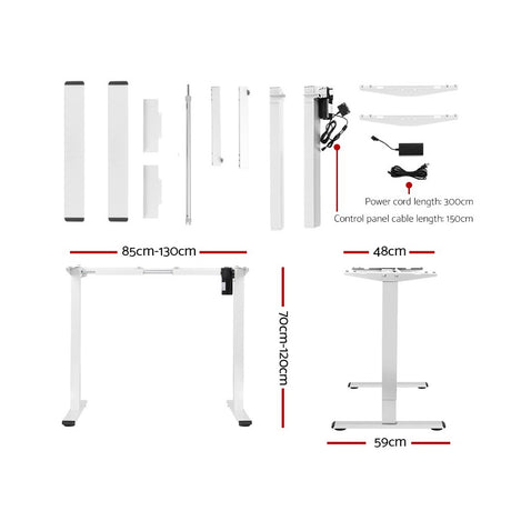 Artiss Standing Desk Frame Only Motorised White