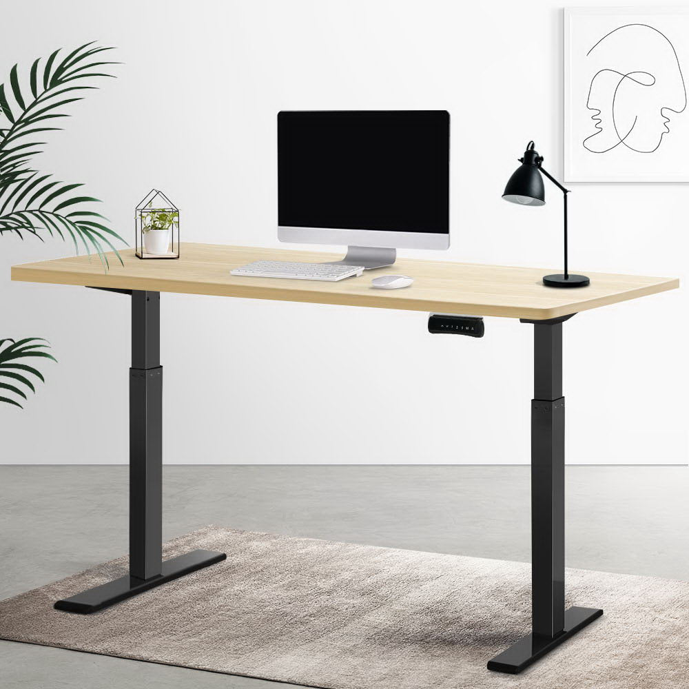 Artiss Standing Desk Motorised Dual Motor White Oak 120CM