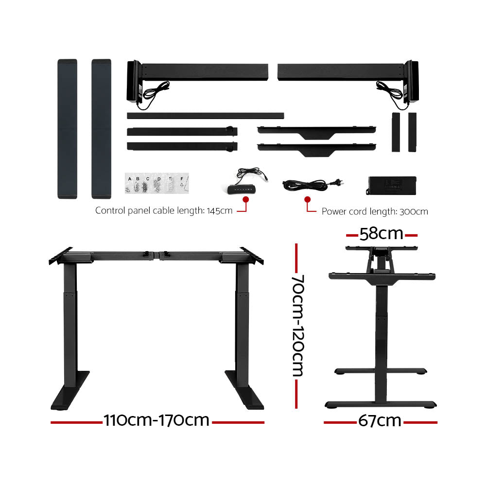 Artiss Standing Desk Motorised Dual Motor White Oak 140CM