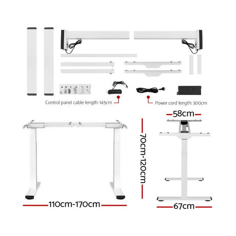 Artiss Standing Desk Motorised Dual Motor 140CM Black