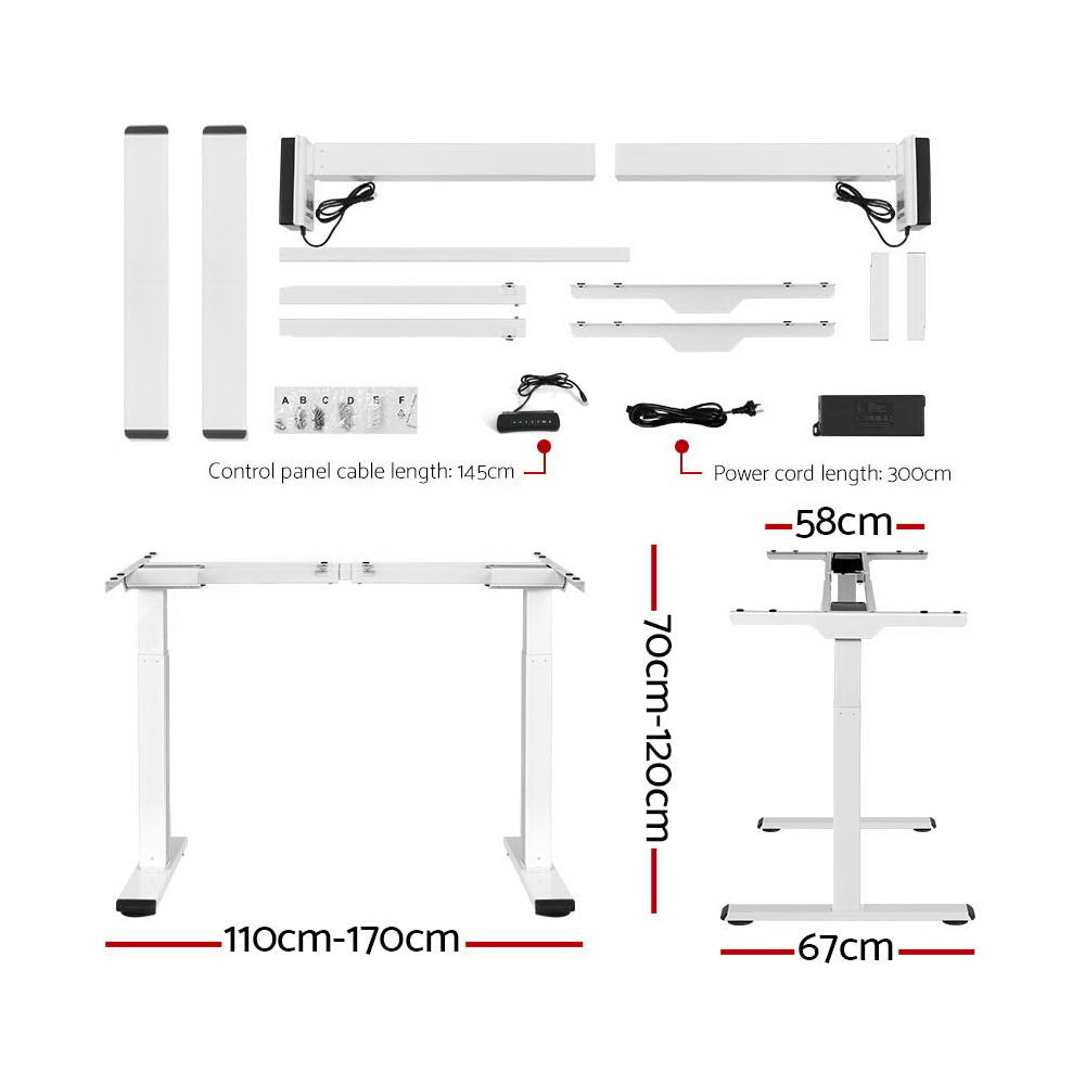 Artiss Standing Desk Motorised Dual Motor 120CM Walnut