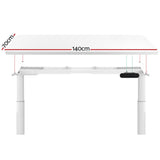 Artiss Standing Desk Motorised Electric Dual Motor 140CM White