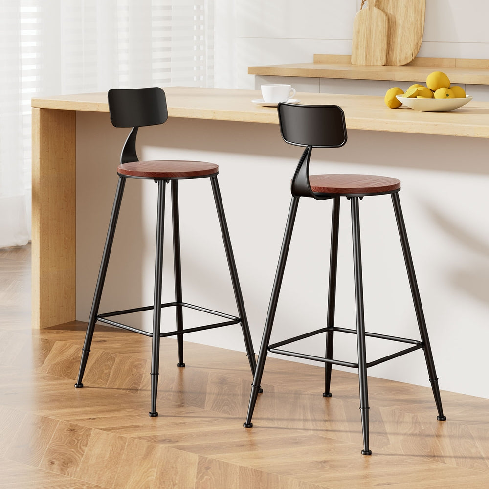 Artiss 2x Bar Stools Vintage Metal Chairs – Ausonne, image size:1000x1000