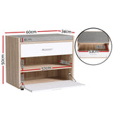 Artiss Shoe Cabinet Bench Shoes Storage Organiser Rack Fabric Seat Wooden Cupboard Up to 8 pairs