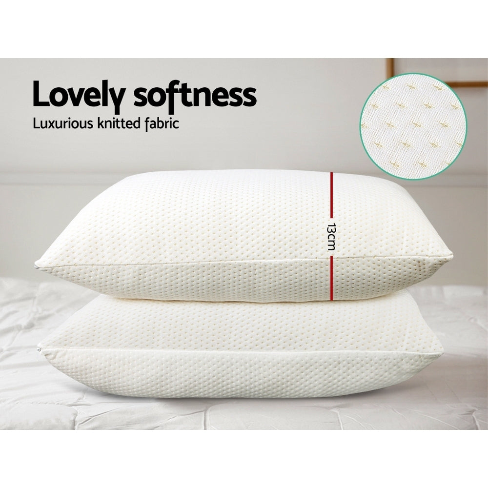 Giselle Bedding Memory Foam Pillow 13cm Thick Twin Pack