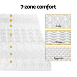 Giselle Bedding Memory Foam Mattress Topper 7-Zone Airflow Pad 8cm Double White