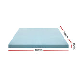 Giselle Bedding Memory Foam Mattress Topper Cool Gel Bed Mat Bamboo 10cm Single