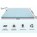 Giselle Bedding Memory Foam Mattress Topper Cool Gel 5cm Queen