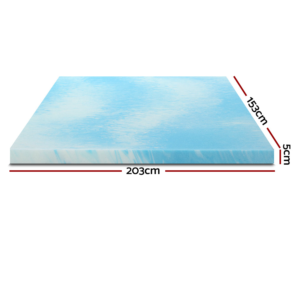 Giselle Bedding Memory Foam Mattress Topper Cool Gel 5cm Queen