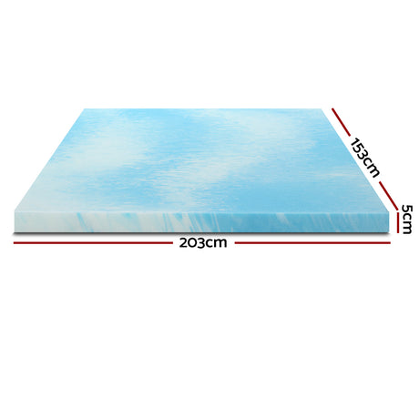 Giselle Bedding Memory Foam Mattress Topper Cool Gel 5cm Queen