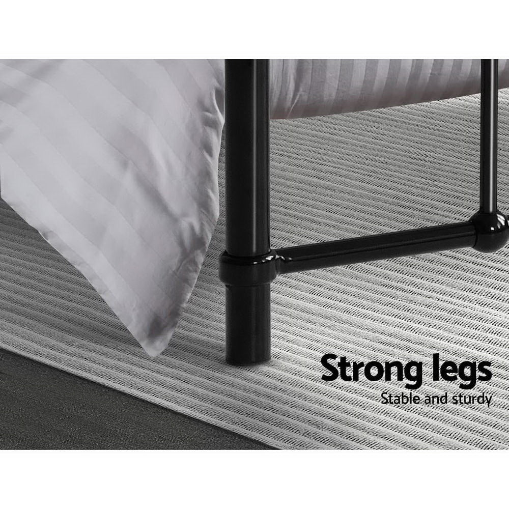 Artiss Bed Frame Metal Frames LEO - Queen (Black)