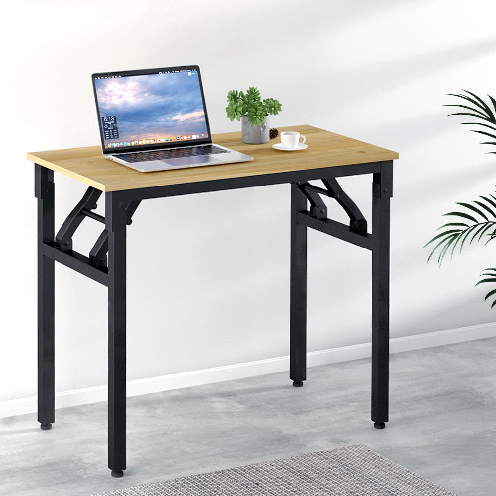 Artiss Computer Desk Laptop Table Bookshelf Desk Storage Rack Office Study Oak