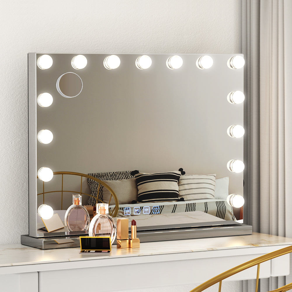 Embellir Bluetooth Makeup Mirror 58X46cm Hollywood with Light Dimmable 15 LED