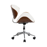 Artiss Wooden Office Chair Leather Seat White