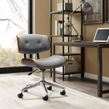 Artiss Wooden Office Chair Fabric Seat Grey