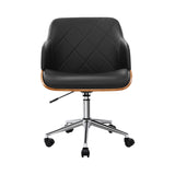 Artiss Wooden Office Chair Fabric Seat Black