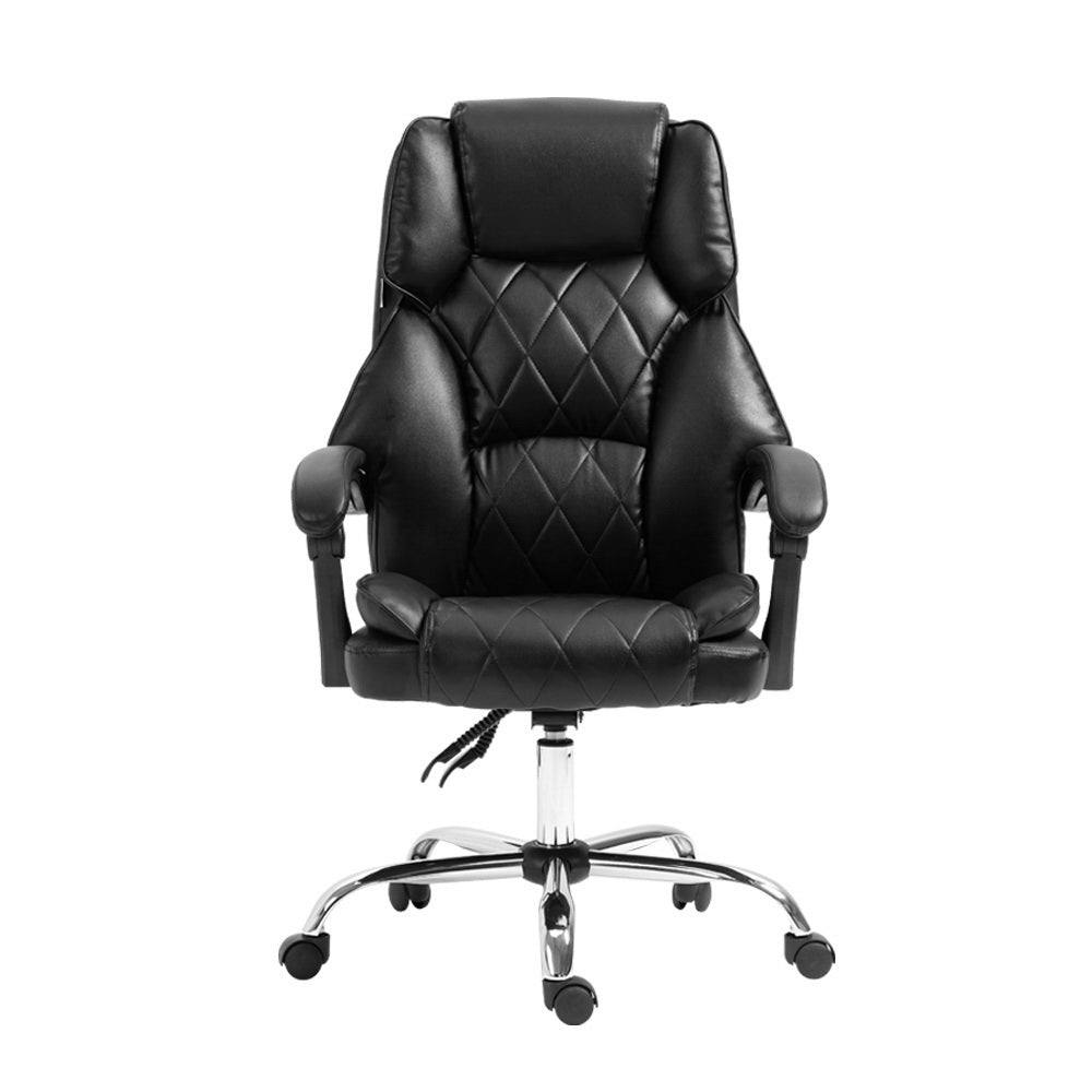 Artiss Executive Office Chair Leather Recliner Black