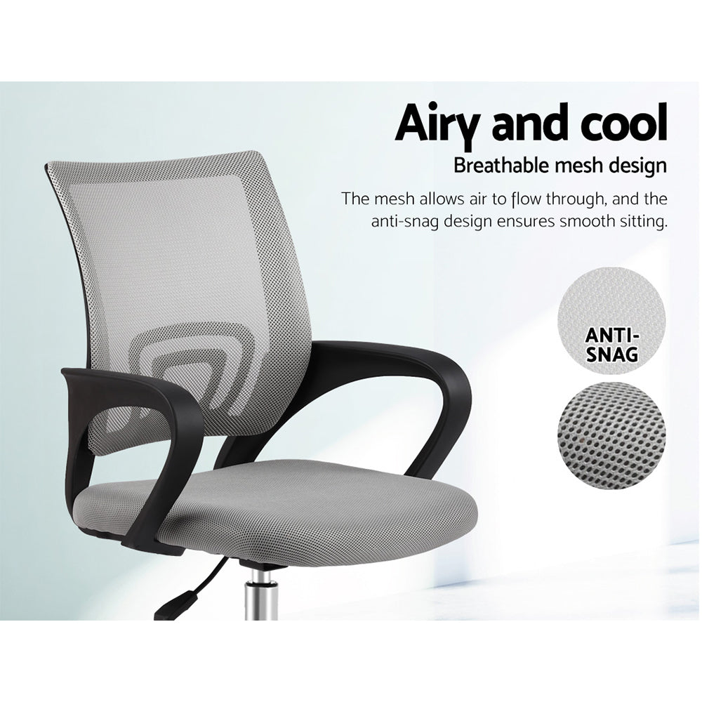 Artiss Mesh Office Chair Mid Back Grey