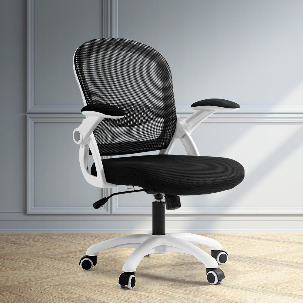 Artiss Mesh Office Chair Mid Back Black