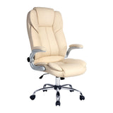 Artiss Executive Office Chair Leather Tilt Beige