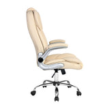 Artiss Executive Office Chair Leather Tilt Beige