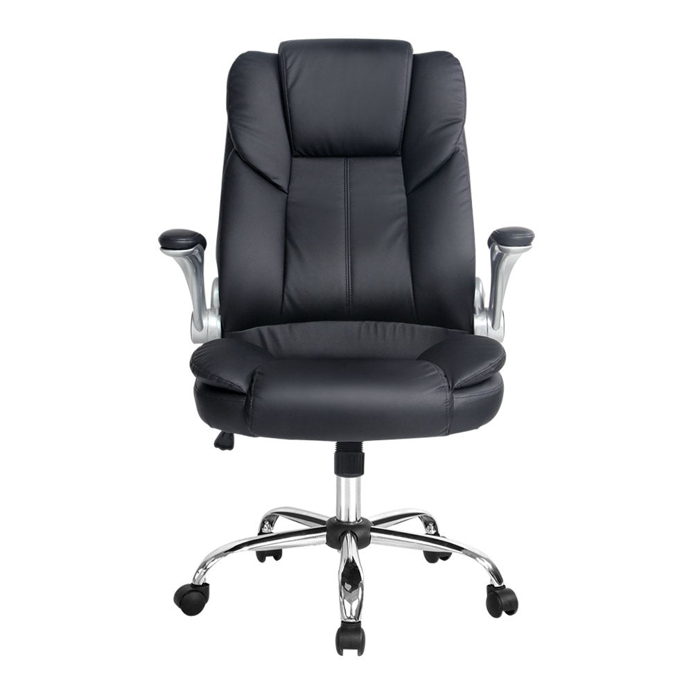 Artiss Executive Office Chair Leather Tilt Black