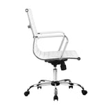 Artiss Office Chair PU Leather Mid Back White