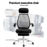 Artiss Mesh Office Chair Recliner Black White